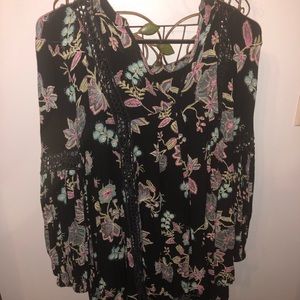 Free People Black Embroidered Dress